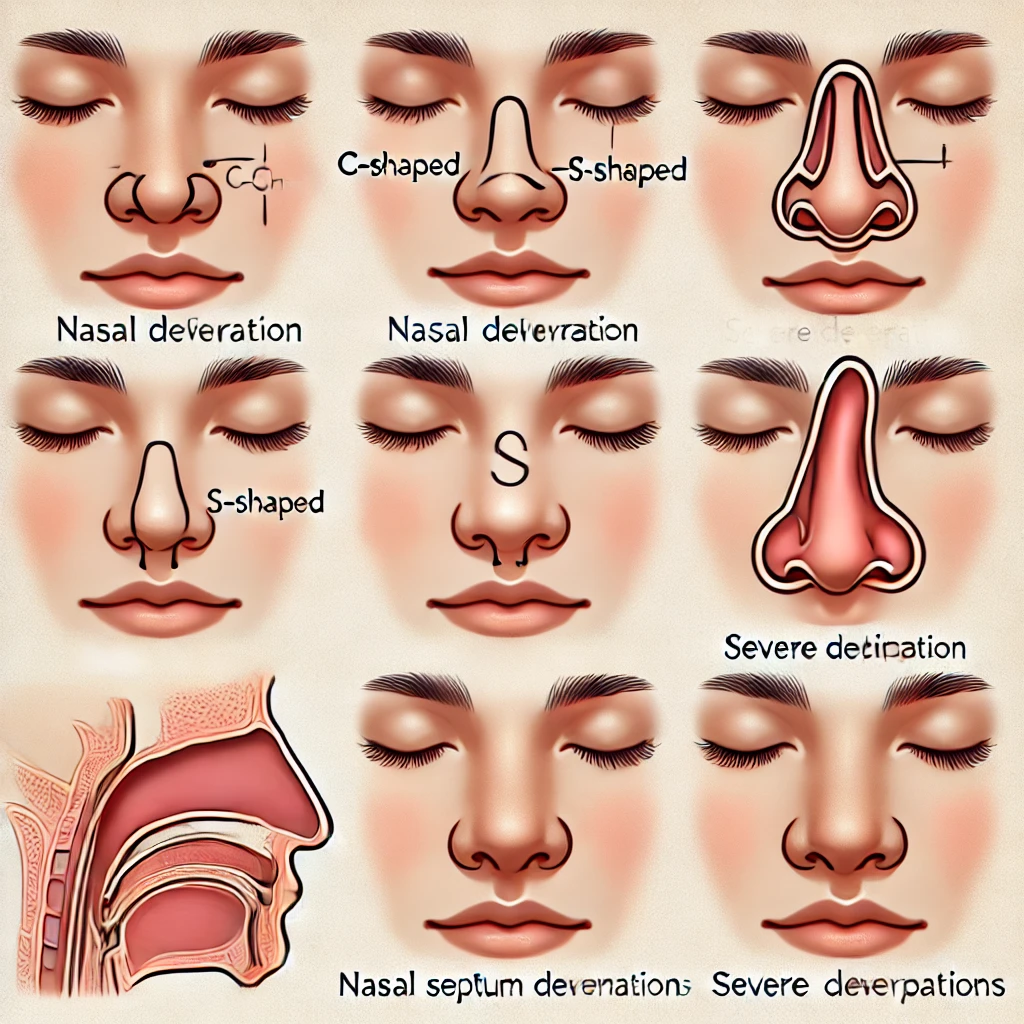 انواع مختلف انحراف بینی