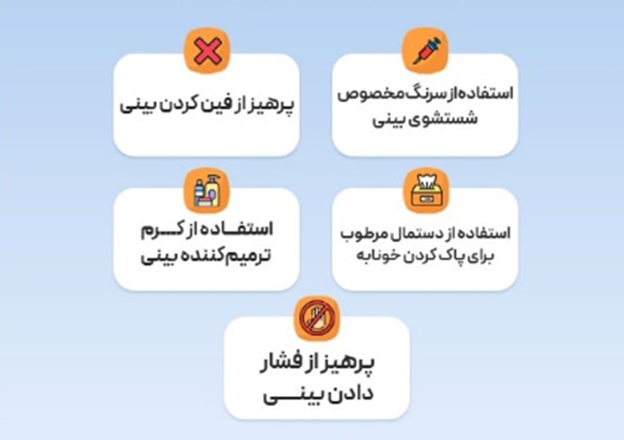 مواردی که باید هنگام شستشوی بینی بعد از عمل به آن ها توجه داشت.